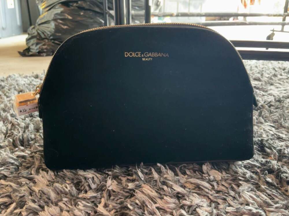 Dolce & Gabbana Beauty Black Velvet Cosmetic Pouch Makeup Bag